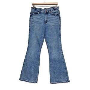 Edgely Jeans Woman 12 Flare Leg Denim Medium Wash High Rise Stretchy Comfortable